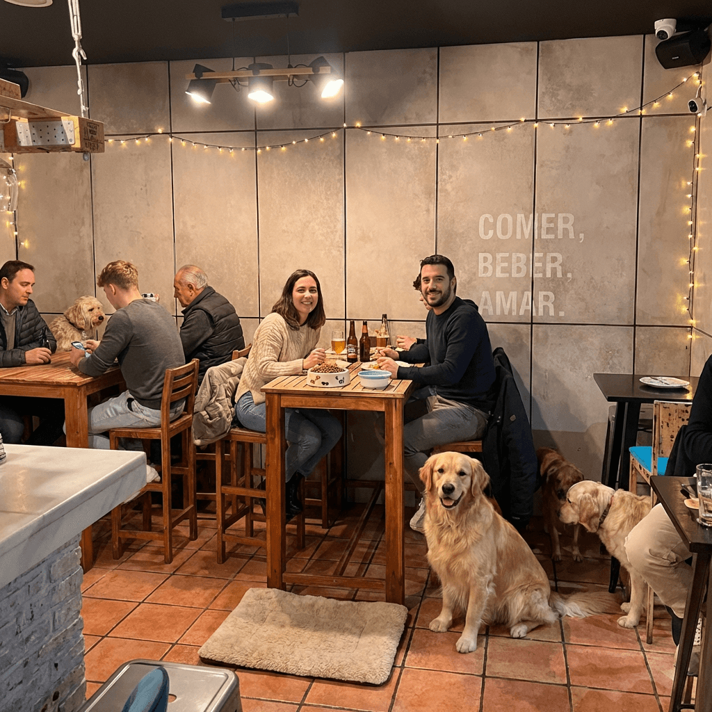Familia con perro en Benditos Sueños