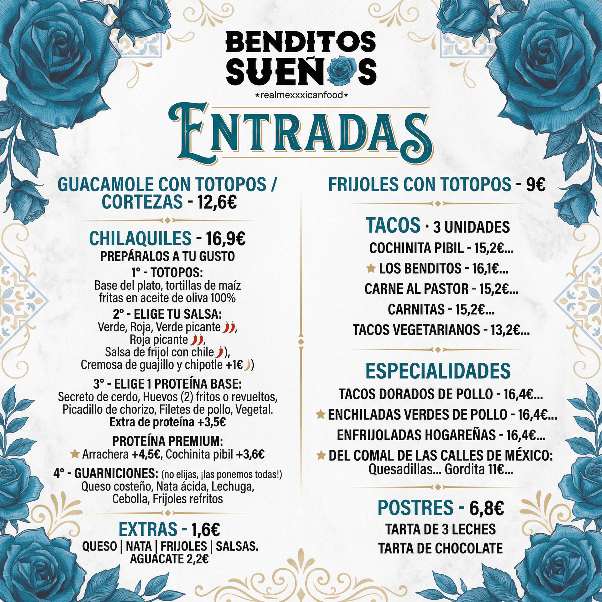 Menú entradas