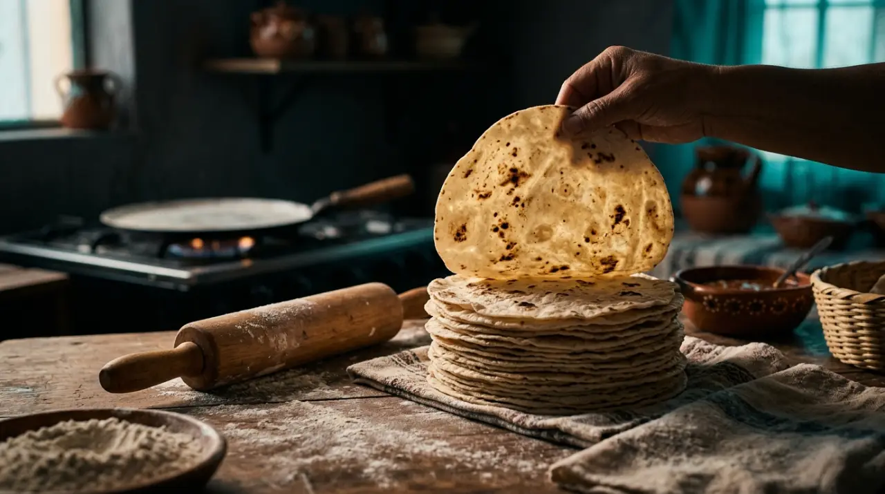 Tortillas de harina finas y translúcidas al estilo del norte de México